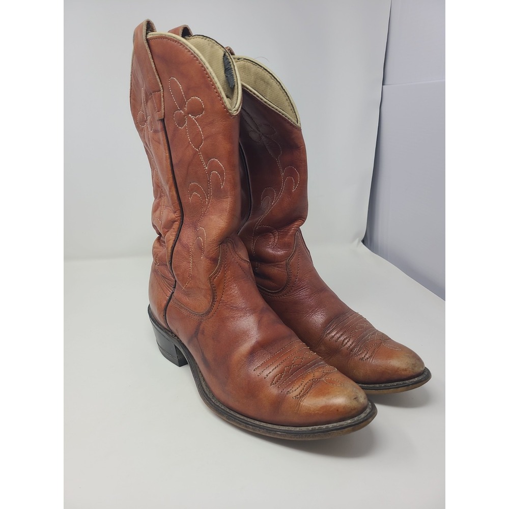 Vintage Wrangler Cowgirl Pointed Toe Boots Floral Pattern Size 7.5 ???